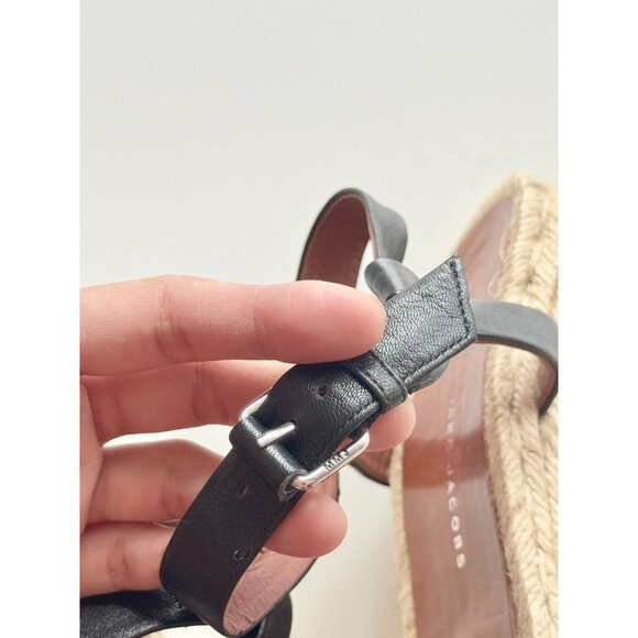 MARC BY MARC JACOBS Striped Grosgrain Leather Espadrille Wedge Sandals, Size 38 - Picture 9 of 15